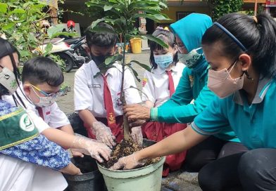 Peringati Hari Sejuta Pohon, SDN Ketabang I Surabaya Tanam 220 Pohon￼￼